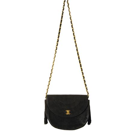 Appraisal: Chanel Black Suede Shoulder Bag Estimate -