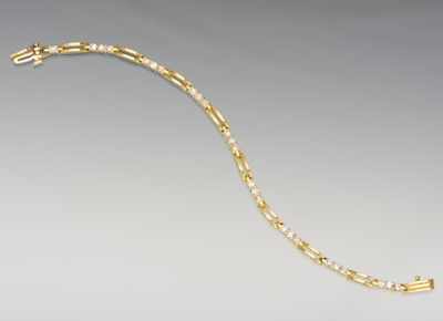 Appraisal: A Ladies' Diamond Bracelet k yellow gold bracelet designed with