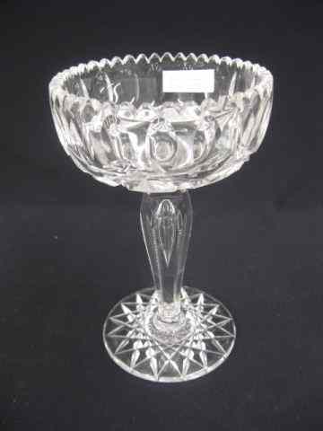 Appraisal: Cut Glass Tall Compote six point star center with diamond