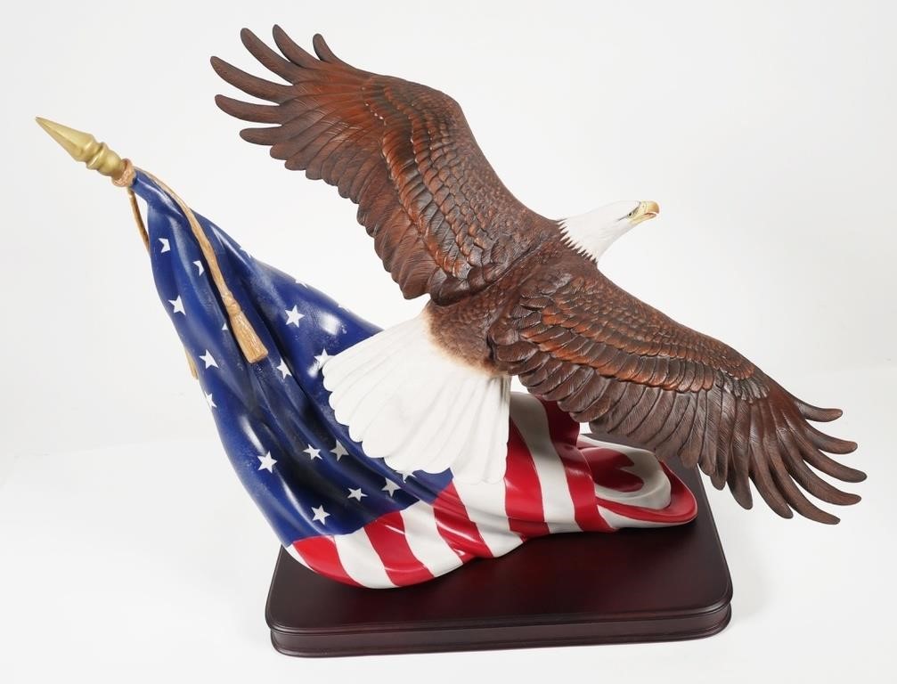 Appraisal: FRANKLIN MINT THE PROMISE OF FREEDOM SCULPTUREHand painted porcelain American