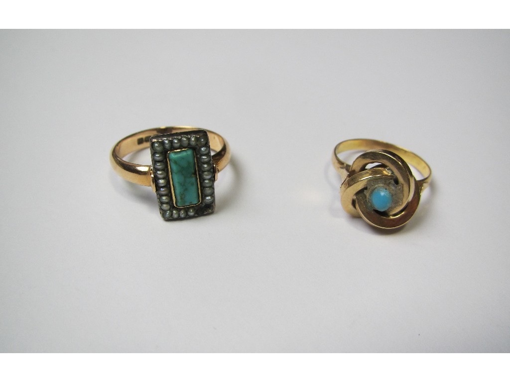 Appraisal: Lot comprising a Victorian ct gold turquoise and pearl set