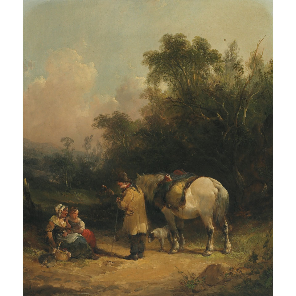 Appraisal: William Shayer - British OLD MAN WITH A HORSE THE