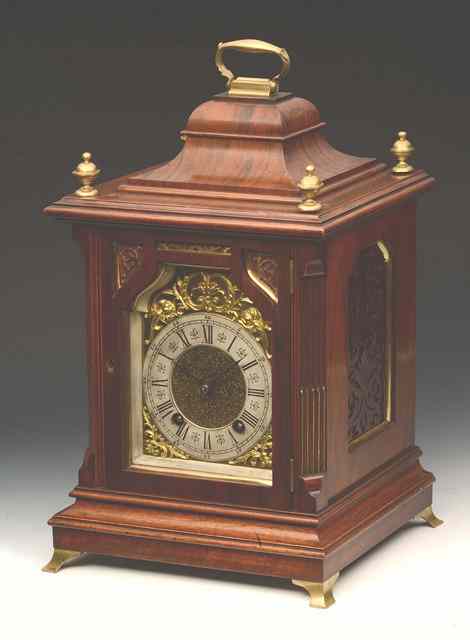 Appraisal: AN EARLY TH CENTURY GEORGIAN STYLE WALNUT BRACKET CLOCK the