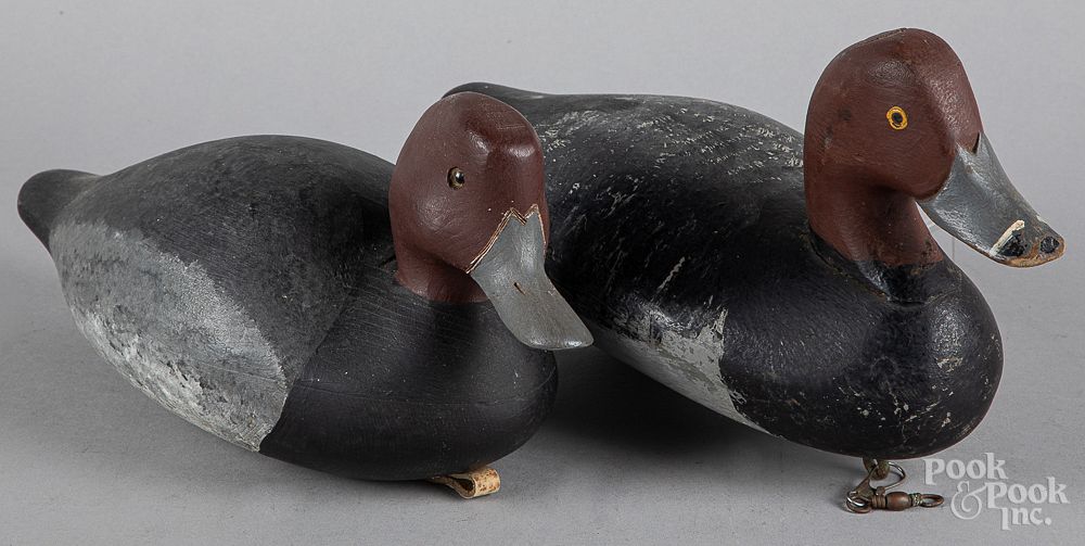 Appraisal: Two carved and painted duck decoys Two carved and painted