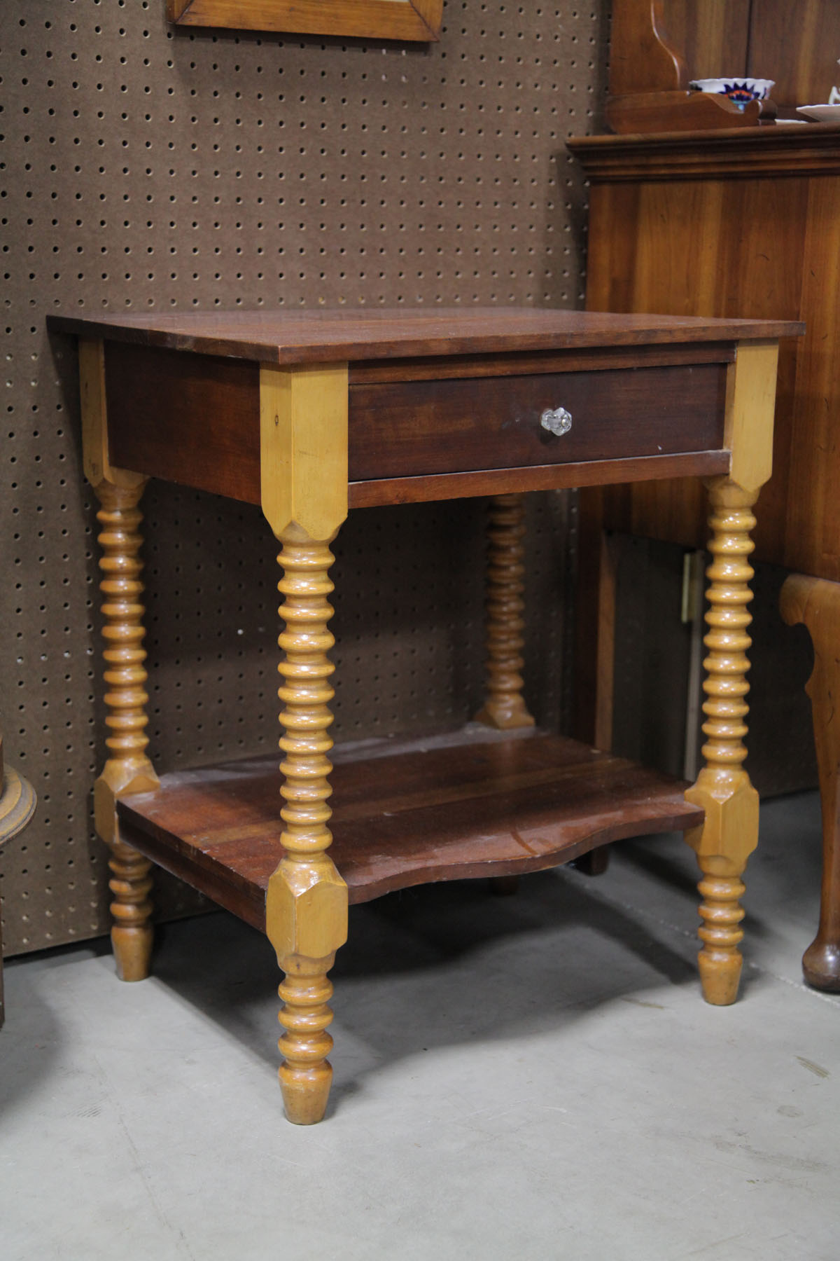 Appraisal: ONE DRAWER STAND American late th century maple and cherry