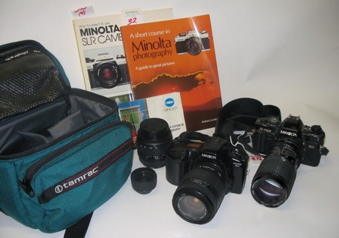 Appraisal: TWO MINOLTA SINGLE LENS REFLEX CAMERAS a Maxxuum xi having