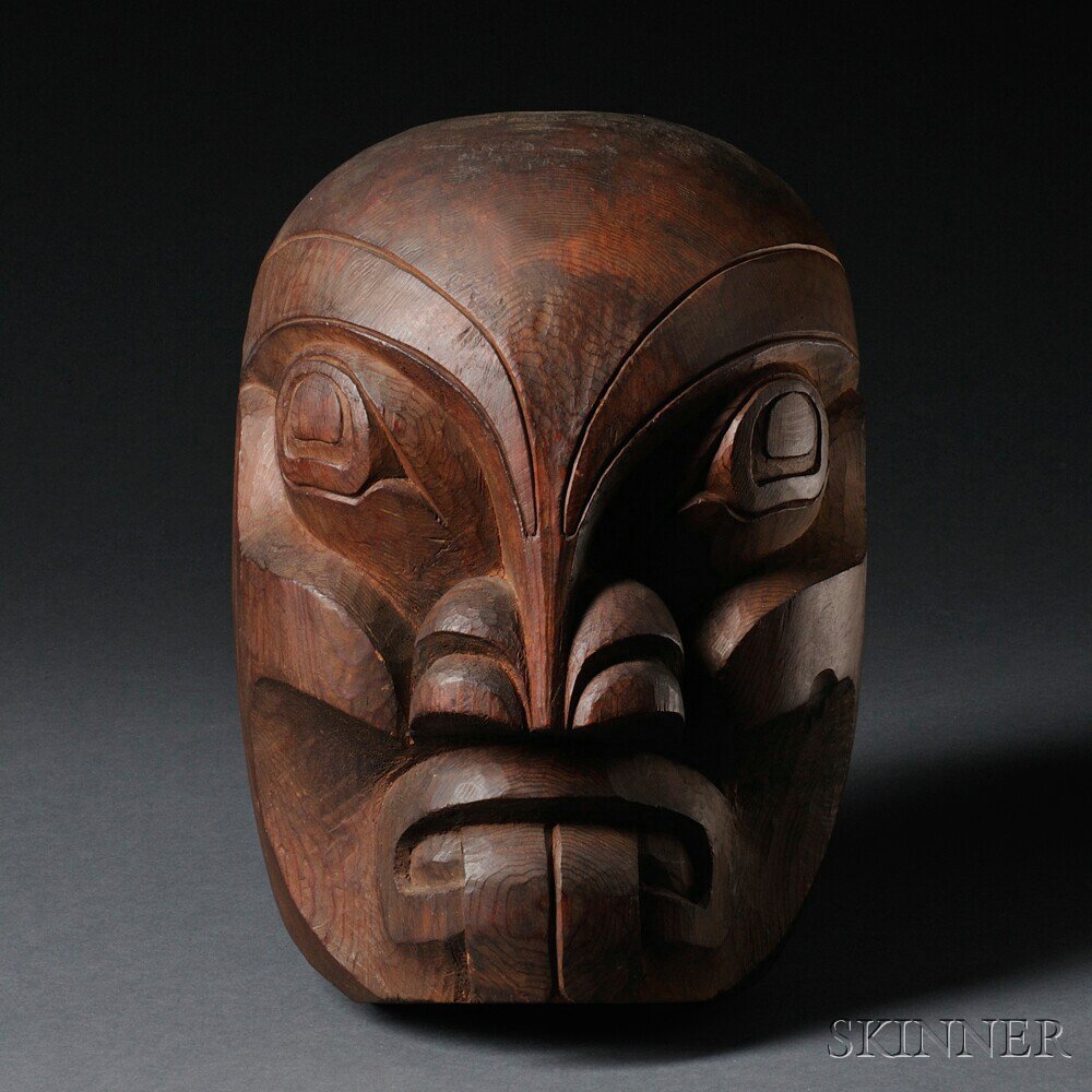 Appraisal: Kwakwaka'wakw Kwakiutl Carved Wood Mask by Henry Hunt - stylized