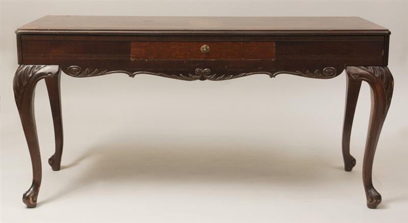 Appraisal: George III Style Inlaid Walnut Side Table in x ft