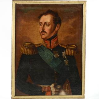 Appraisal: Russian School th century royal portrait Tsar Nicholas I oil