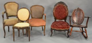 Appraisal: Three French chairs two armchairs and one side chair Three