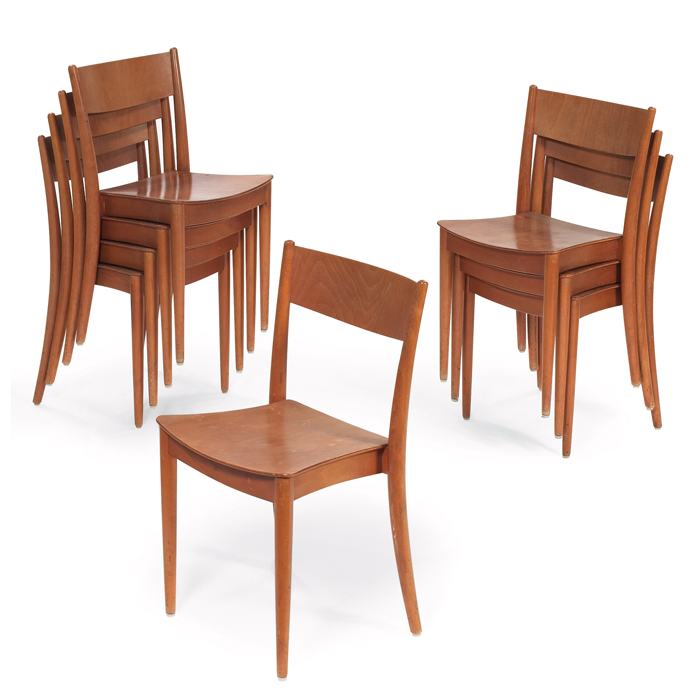 Appraisal: Peter Hvidt and Orla Molgaard-Nielsen 'Portex' stacking chairs beech original