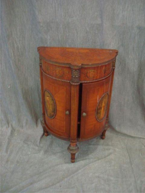 Appraisal: Adams Style Door Corner End Table Nice quality decorations some