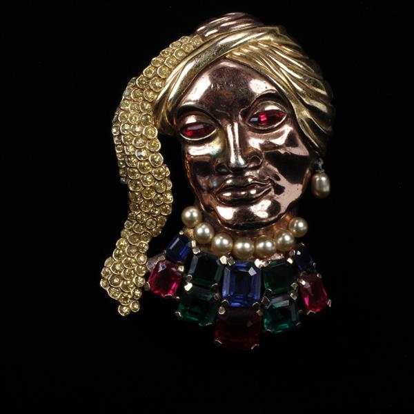 Appraisal: Trifari Sinbad Jeweled Figural Brooch Pin designed by David Mir