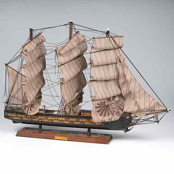 Appraisal: Spanish Ship Model Model of a three mast frigate on