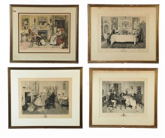 Appraisal: SET OF FOUR ENGRAVINGS Signed by W Derny Sadler British