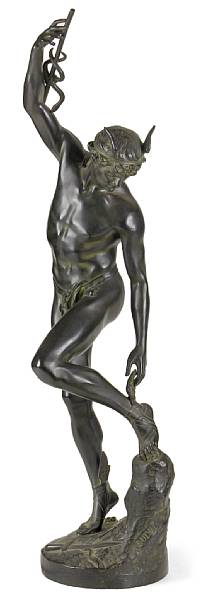 Appraisal: A French patinated bronze figure Depart de Mercure after a