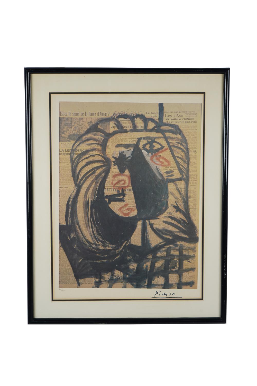 Appraisal: PICASSO PORTRAIT PRINTnumbered offset lithograph signed in printing numbered lower