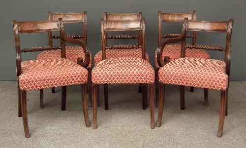 Appraisal: A set of six George III mahogany dining chairs including