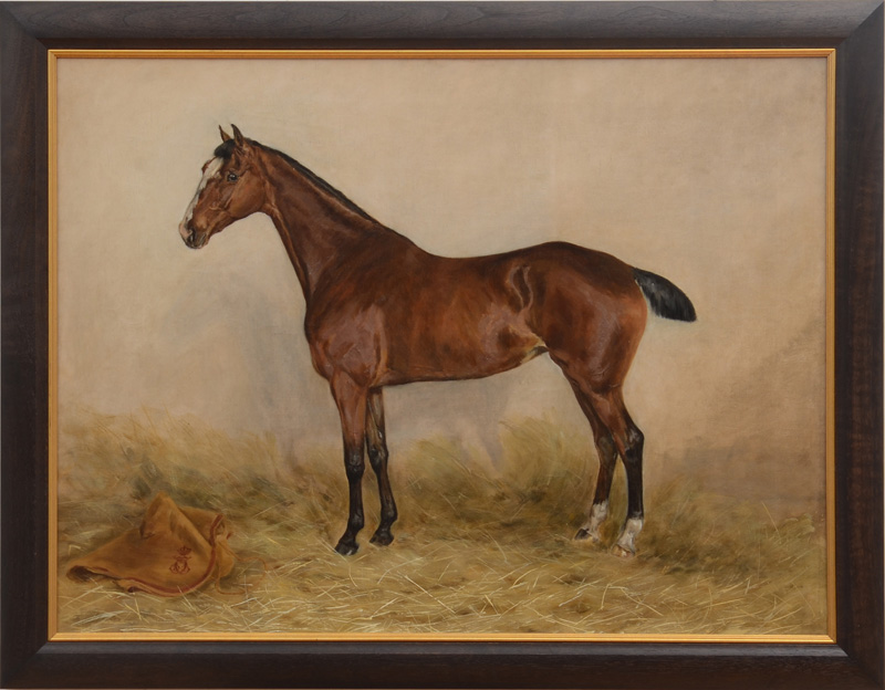 Appraisal: EUROPEAN SCHOOL PORTRAIT OF A PRIZED HORSE Oil on canvas