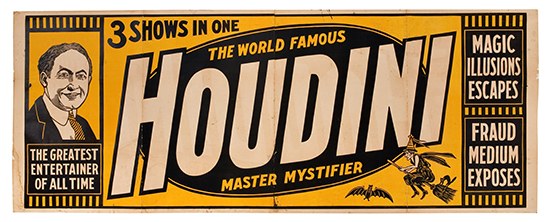 Appraisal: HOUDINI HARRY The World Famous Houdini Master Mystifier Shows in