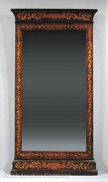 Appraisal: An Antique Dutch Walnut and Marquetry Pier Mirror th c