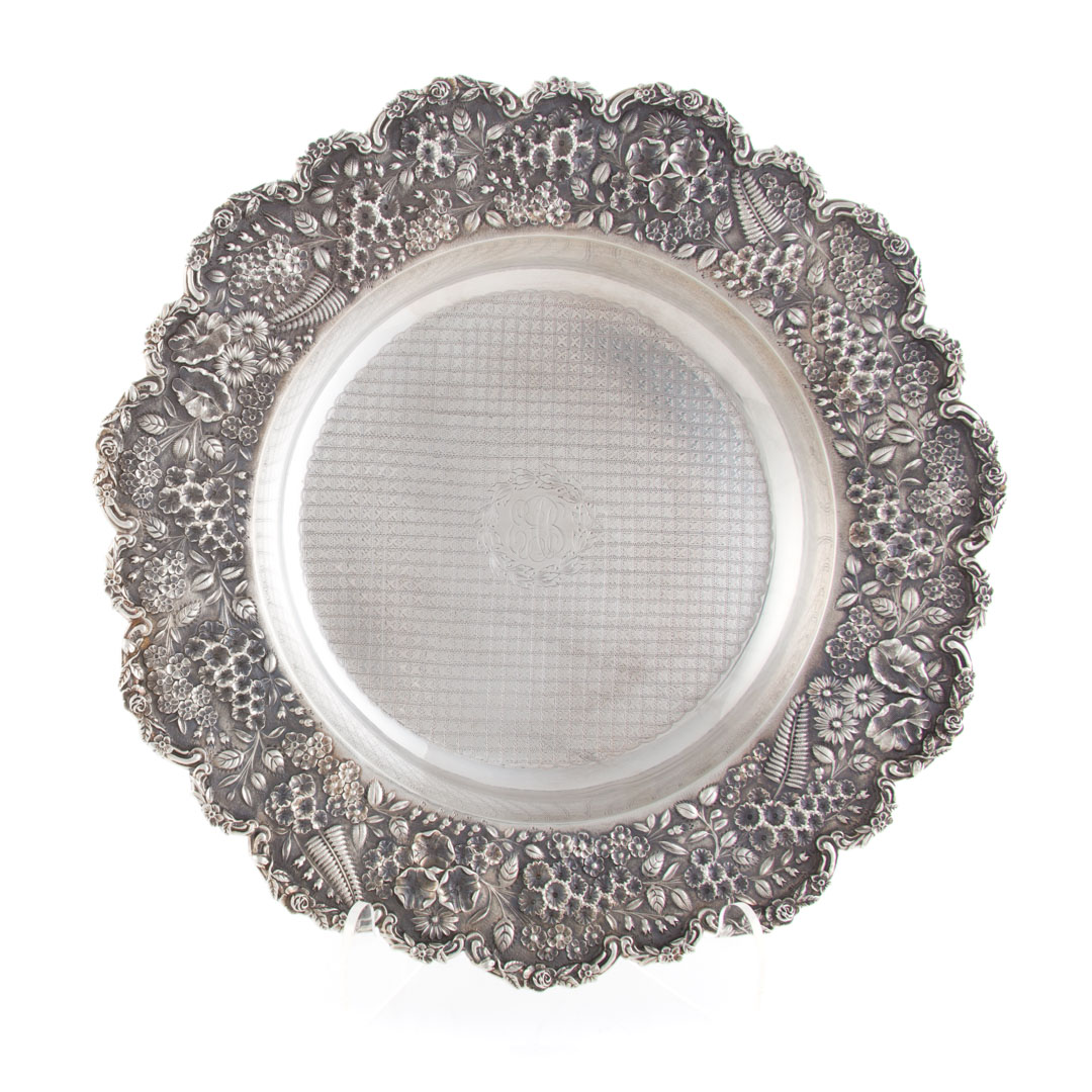 Appraisal: Outstanding Kirk repousse sterling center bowl with repousse -dimensional floral