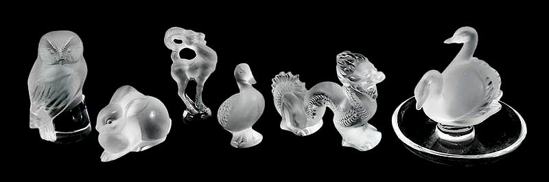 Appraisal: Group of Six Lalique Animals France th century six animals