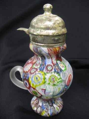 Appraisal: Italian Millefiori Art Glass Syrup PItcher satin finish all original