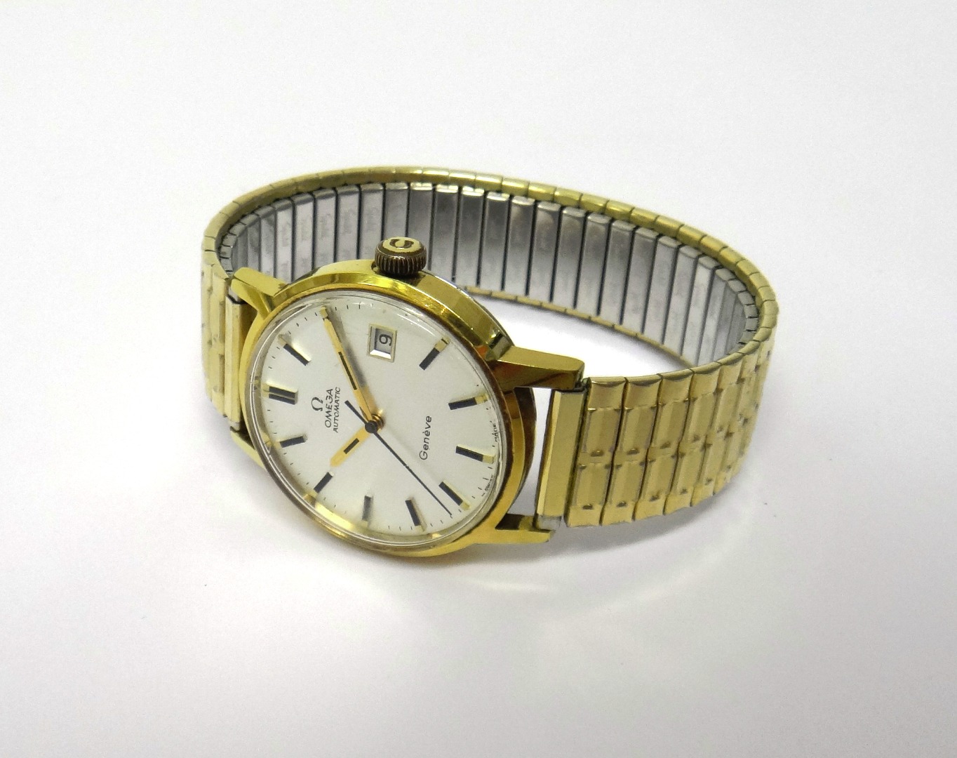 Appraisal: A gentleman's gilt metal fronted and steel backed Omega Automatic