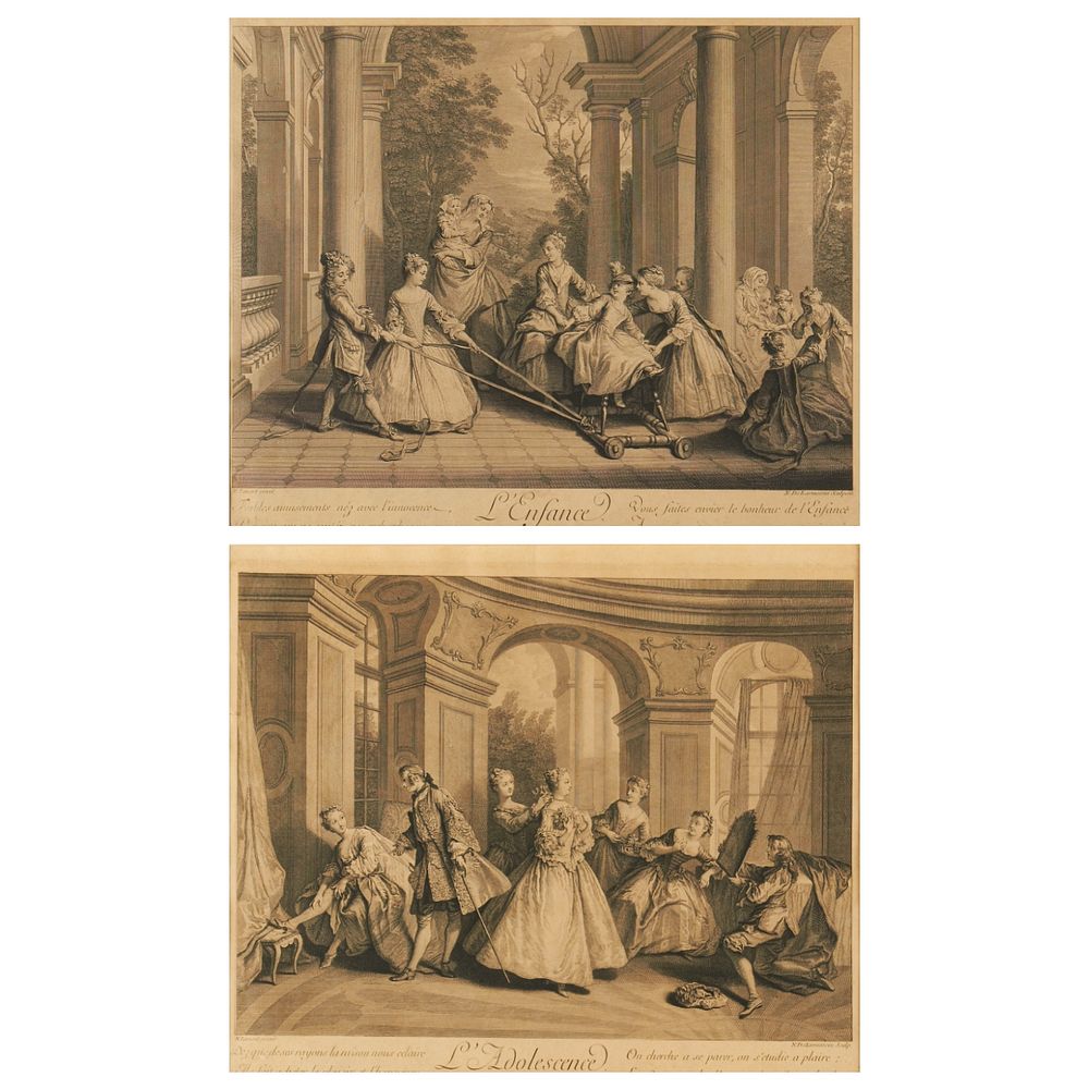 Appraisal: After Nicolas Lancret Pair of Engravings Nicolas de Larmessin French