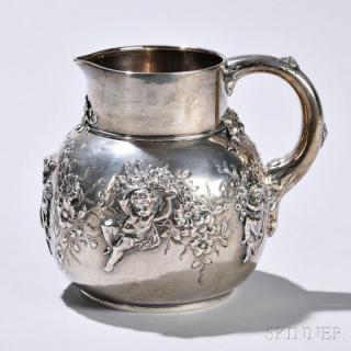 Appraisal: Tiffany Co Sterling Silver Pitcher New York - squat form