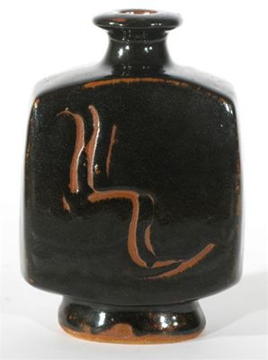 Appraisal: A St Ives Pottery stoneware squared vase by Bernard Leach