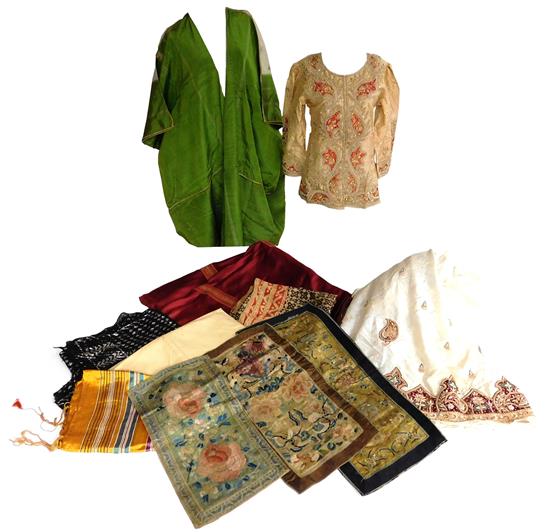 Appraisal: ASIAN clothing and fabric remnants eleven pieces unworn Shravani Exports