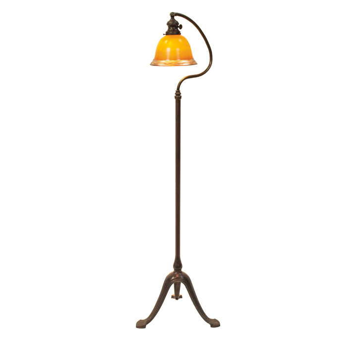 Appraisal: Handel floor lamp with a Steuben shade with platinum border