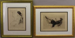 Appraisal: Otto Goetzke - Etchings of Women Signed in lower margin