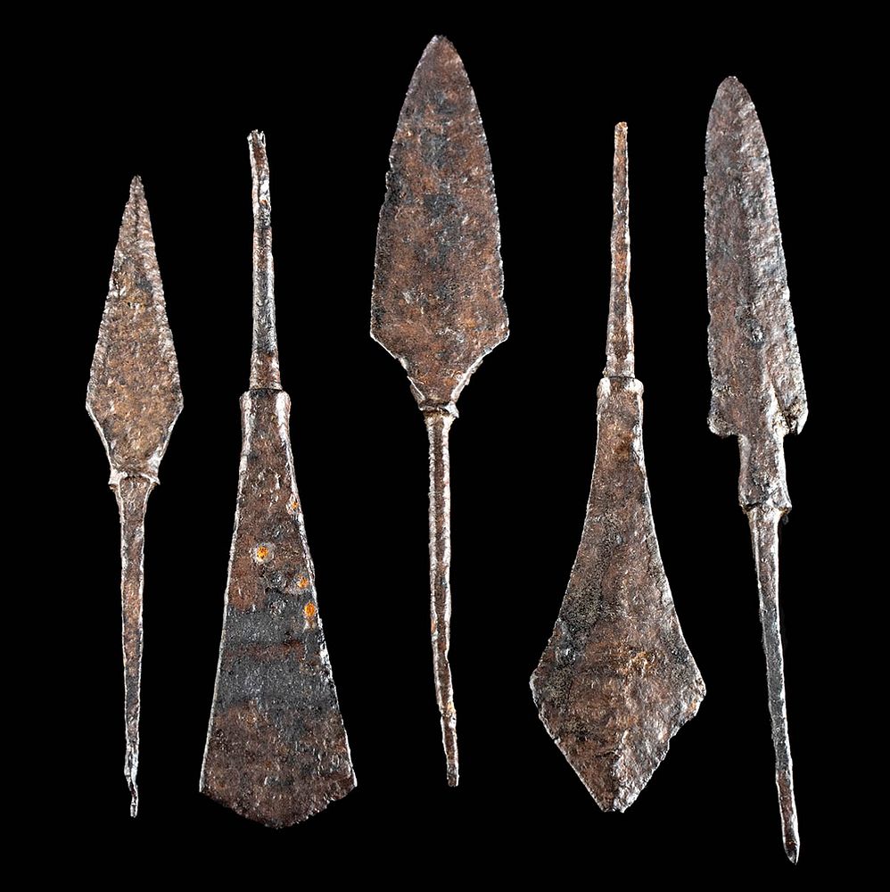 Appraisal: Lot of Medieval European Iron Arrowheads Western Europe Medieval period