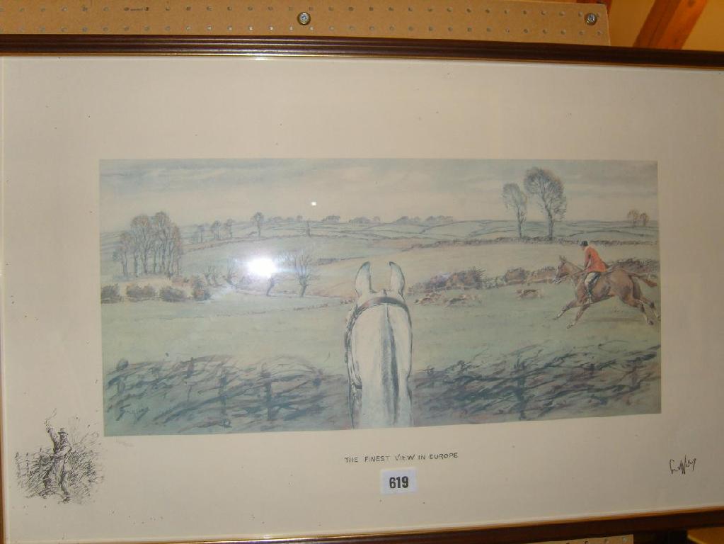 Appraisal: A limited edition hunting print after Snaffles The finest view