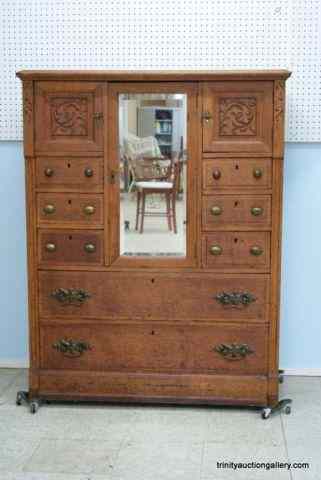 Appraisal: Antique American Oak Gentleman's DresserThis is a very nice c