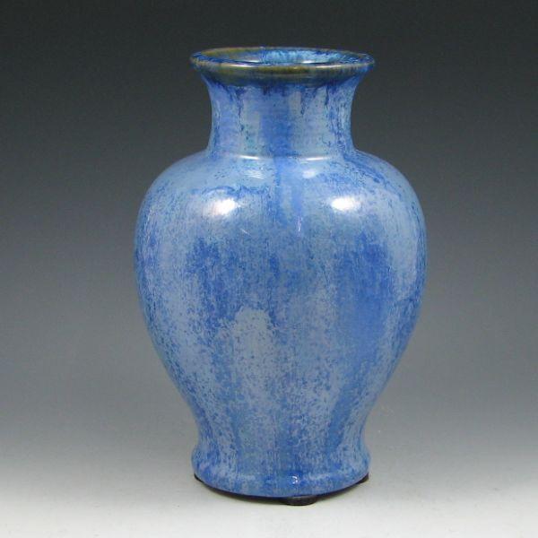 Appraisal: Substantial and heavy Fulper vase in crystalline blue glaze Marked