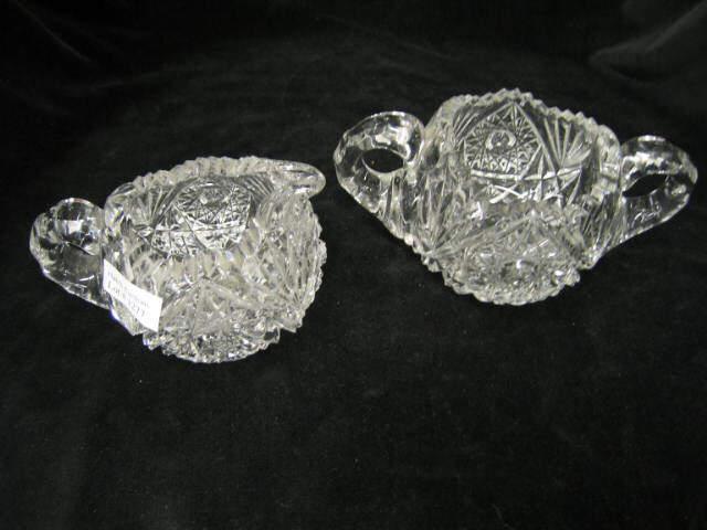 Appraisal: Brilliant Period Cut Glass Creamer Sugar starburst diamond fan curve