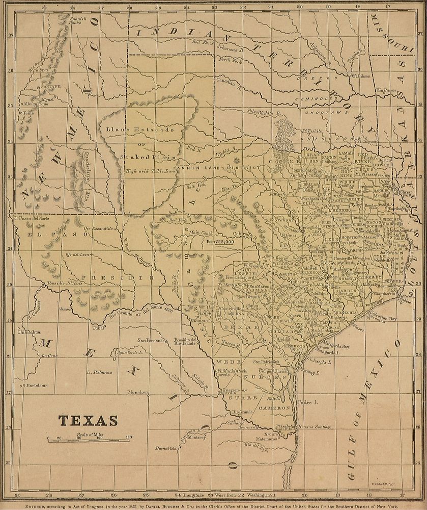 Appraisal: AN ANTIQUE ANTEBELLUM MAP Texas NEW YORK - AN ANTIQUE