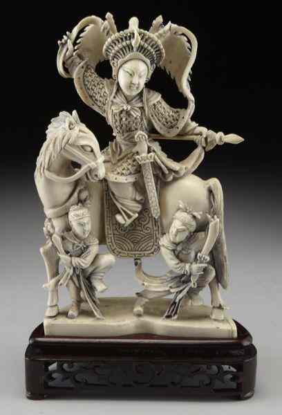 Appraisal: Chinese carved ivory figural group International buyers should note that