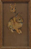 Appraisal: WILL ROWLAND DAVIS American - RABBIT STUDY Pastel on brown