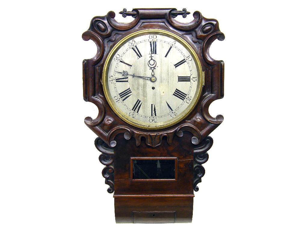 Appraisal: Walnut and brass mounted two train bracket clock striking on