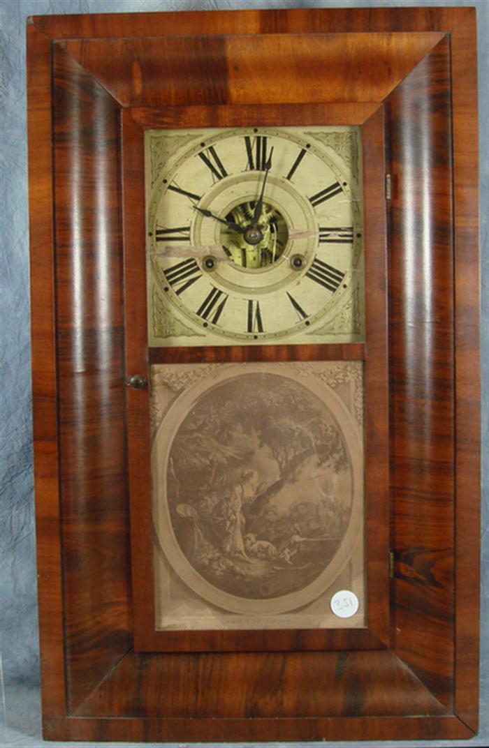 Appraisal: Comstock Minor mahogany OG shelf clock hr wood dial with