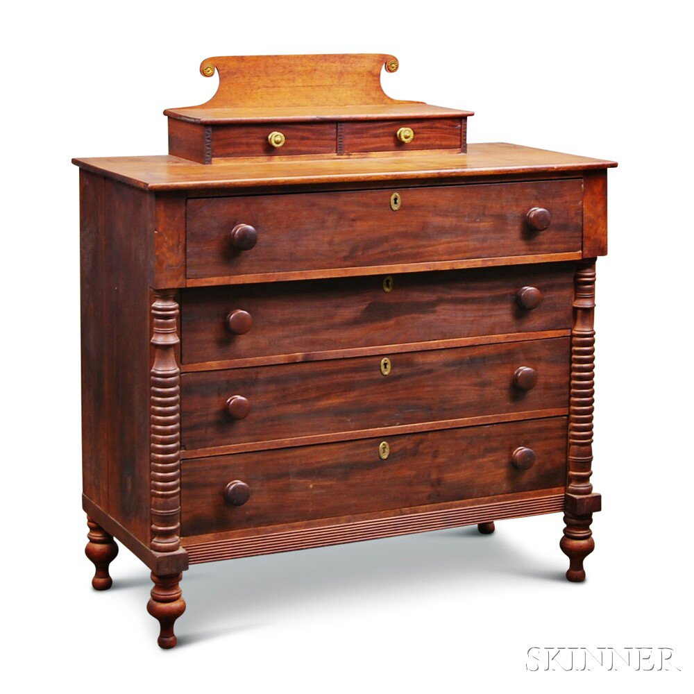 Appraisal: Classical Mahogany Veneer Maple and Birch Chest of Drawers New