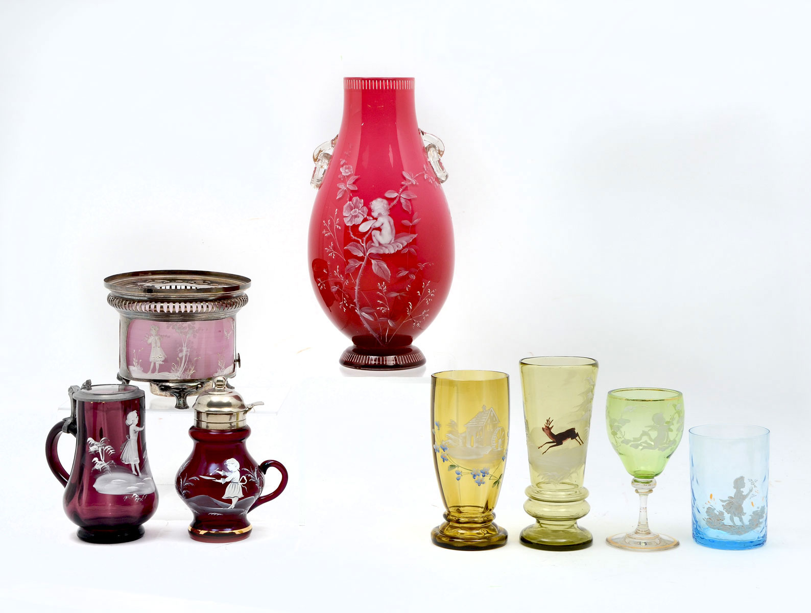 Appraisal: PC MARY GREGORY AND CRANBERRY GLASS COLLECTION Comprising Comprising -