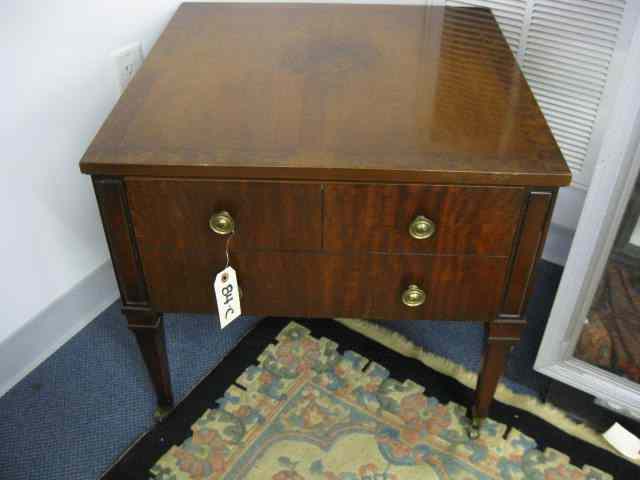 Appraisal: Pair of Weiman Mahogany Burlside tables signed very fine