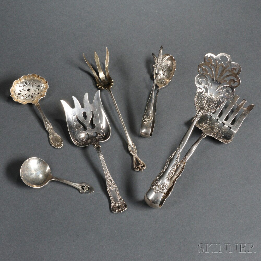 Appraisal: Six Pieces of American Sterling Silver Flatware two Gorham monogrammed