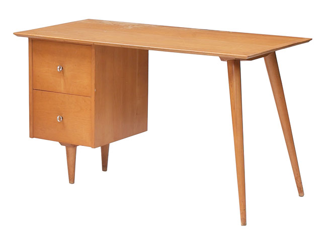 Appraisal: Paul McCobb Planner Group desk by Winchendon maple rectangular top